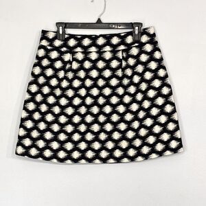 Banana Republic | Women’s Black White Geometric Pattern Mini Skirt Office Size 8